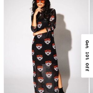 Mad About You Long Sleeve Mesh Dress in Tigress